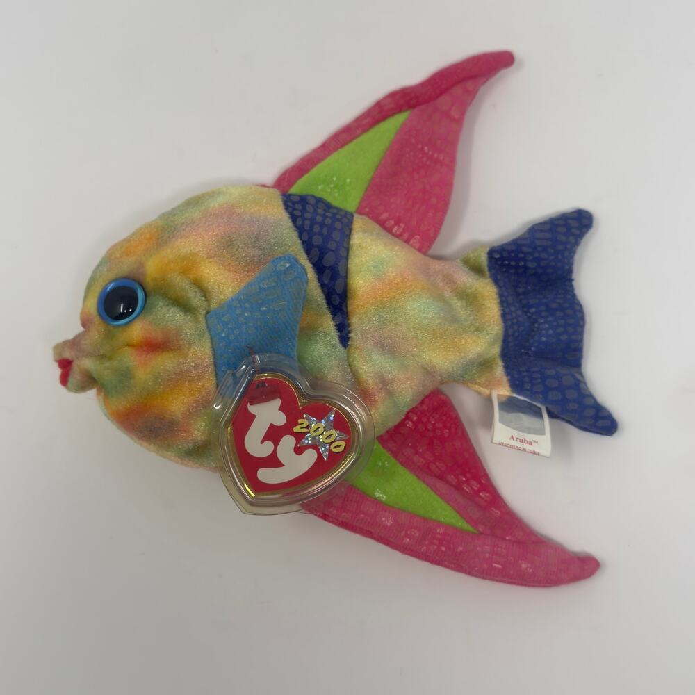 TY Beanie Baby Aruba the Fish Plush 2000